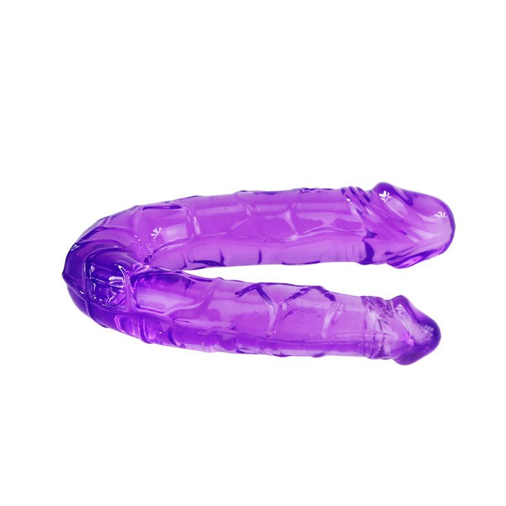 Dildo doble en gelatina flexible lila