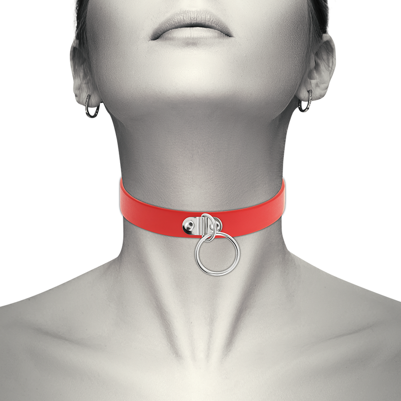 Halsband Rood Chic Vegan Leer - Sensueel Accessoire