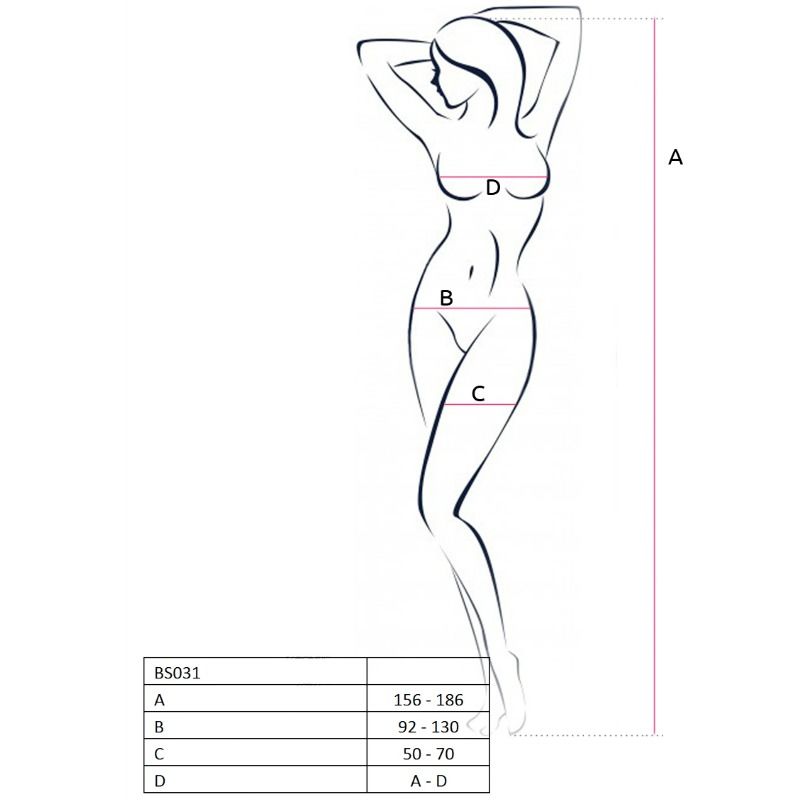 Passion woman bs031 bodystocking blanco talla unica