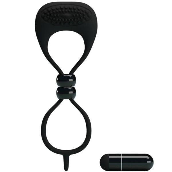 Dubbele vibrerende cockring Pretty Love in het zwart