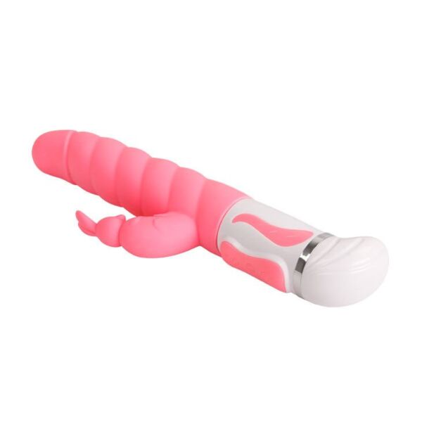 Rabbit vibrator Pretty Love Steven, met geribbelde schacht en de arm voor de clitoris