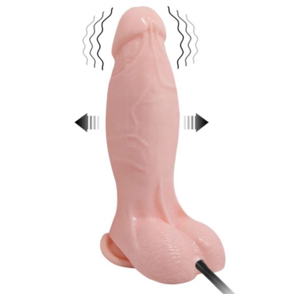 Opblaasbare dildo Baile 18,8 cm, realistisch, met testikels, zuignap onderaan en pomp