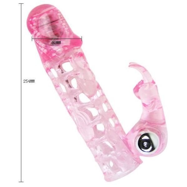 Vibrerende penis sleeve Baile Ultimate Sleeve Love, transparant