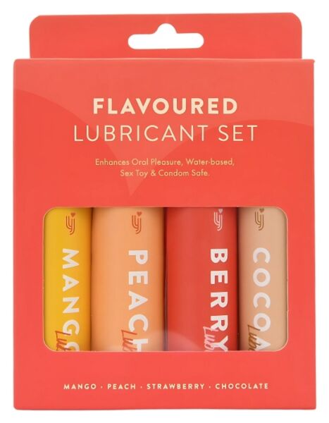 Loving Joy Flavoured Lubricant Set, vier flesjes glijmiddel met smaak van 30 ml