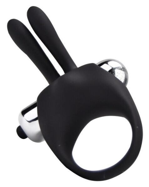 Vibrerende cockring Loving Joy Rabbit Cock Ring van silicone, met bullet en konijnenoortjes