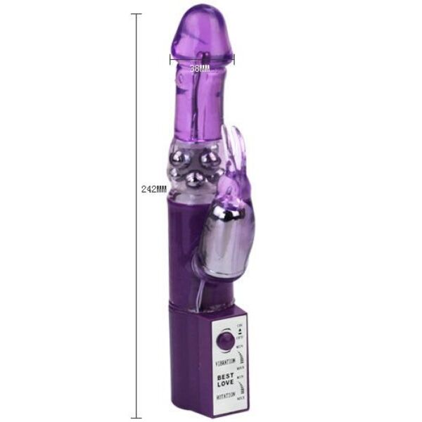 Rabbit vibrator Baile Hot Lady II met kralenschacht en clitorisstimulator in de vorm van een konijntje