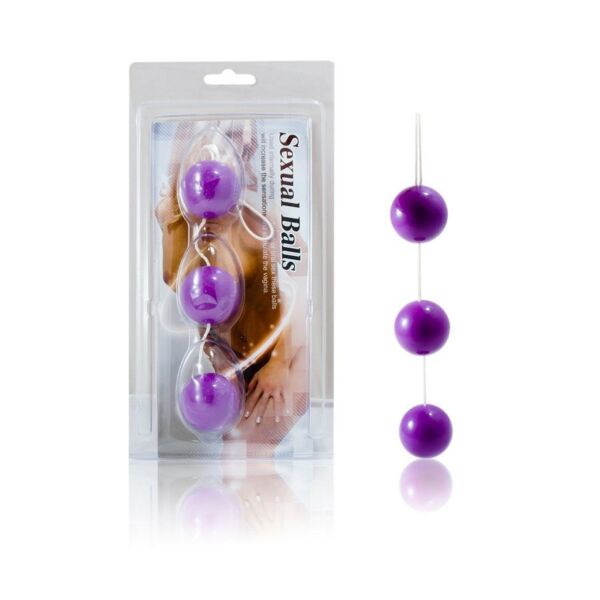 Anale ballen Baile Strip van 3,4 cm, drie ballen aan elkaar met een ring aan het uiteinde