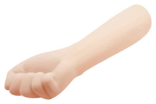 Dildo Party Up Tony in de vorm van een realistische arm met vuist, in beige