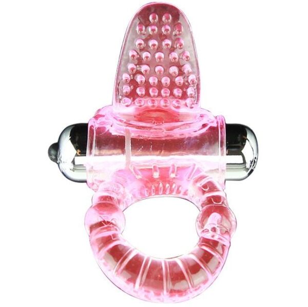Vibrerende cockring Baile BI-014081 met clitorisstimulator en bijbehorende bullet vibrator