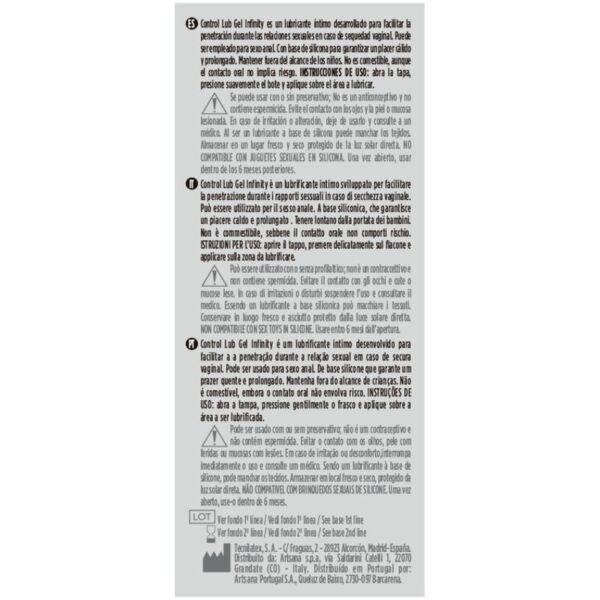 Control Lub Gel Infinity siliconen glijmiddel 75 ml