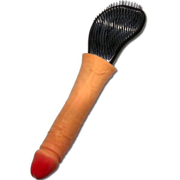 Diablo Picante haarborstel met penisvormig handvat