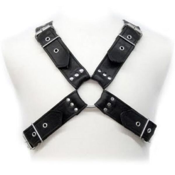BDSM harnas met banden van Leather Body voor mannen