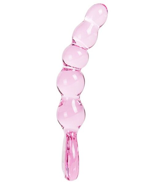 Kralendildo S Pleasures Crystal Aphrodite, transparant roze, met hartvormige basis