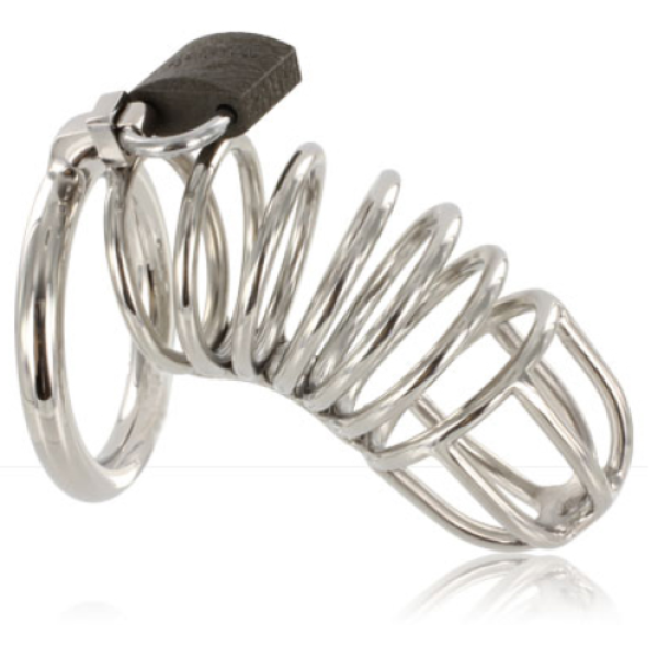 Kuisheidskooi Metal Hard met ring voor de testikels en sluitpen