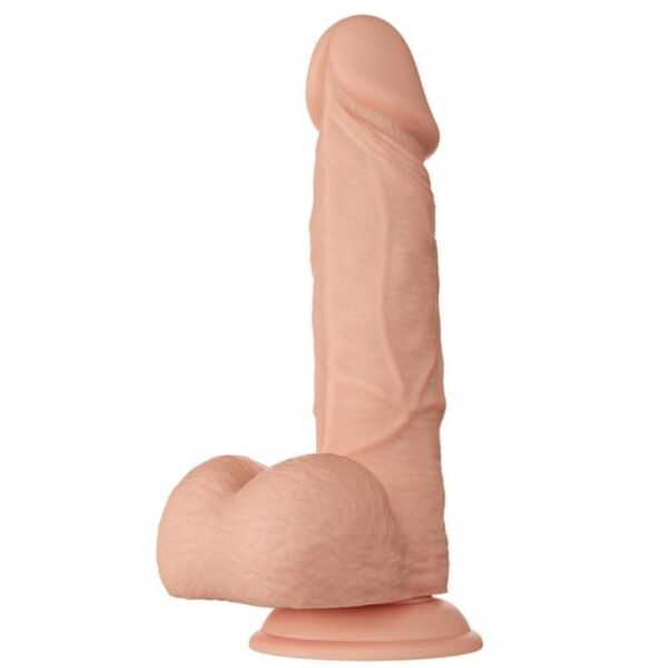 Realistische dildo Baile 21,8 cm met testikels en zuignap onderaan, natuurlijke kleur