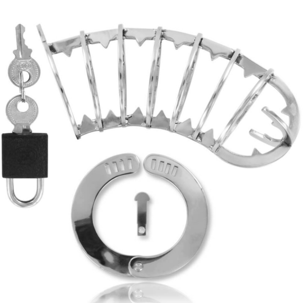 Kuisheidskooi Metal Hard 14 cm, met zeven ringen, ring en hangslot