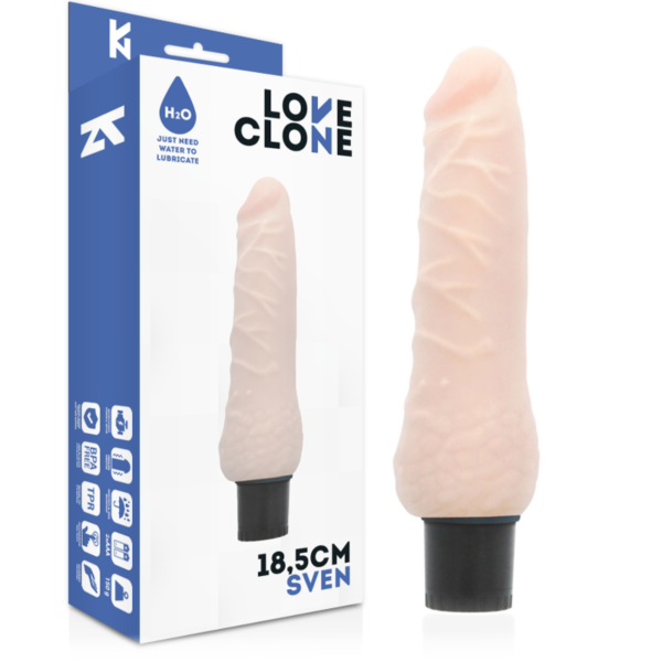 Realistische, zelfsmerende vibrator Loveclone Sven van TPR