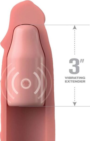 Penis sleeve Fantasy X-tensions Elite Mega X-tension Light met trillende extensie en afstandsbediening