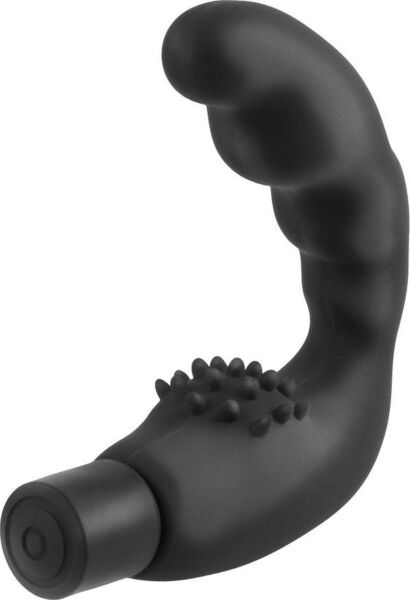 Anale vibrator Anal Fantasy Reach Around van Pipedream, met gebogen body en een basis met nopjes