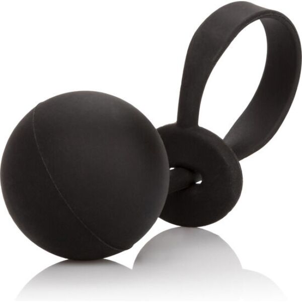 Zwarte CalExotics Weighted Lasso Ring met lus en vastzittende gewichtsbal