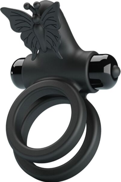 Dubbele vibrerende cockring Pretty Love BI-210296 met vibrerend vlindertje