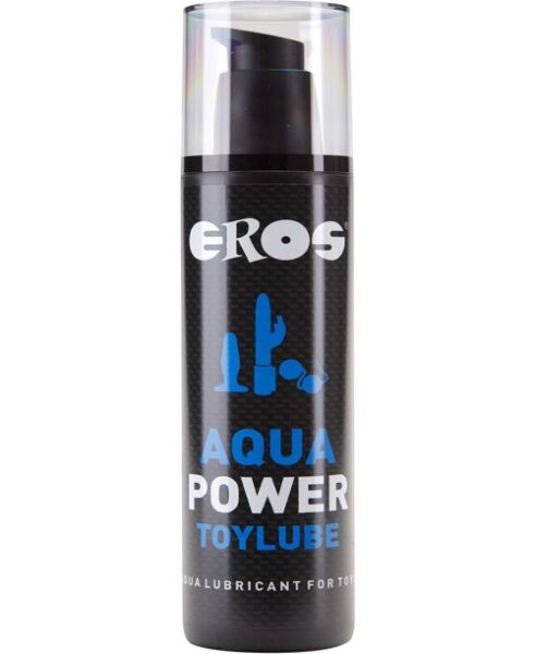 Fles van 250 ml met pompje van het glijmiddel Eros Aqua Power Toylube