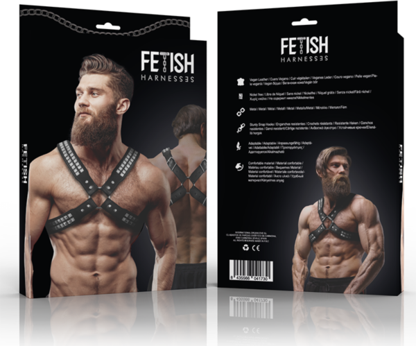 Borstharnas voor heren Fetish Submissive Attitude, gedragen over de romp