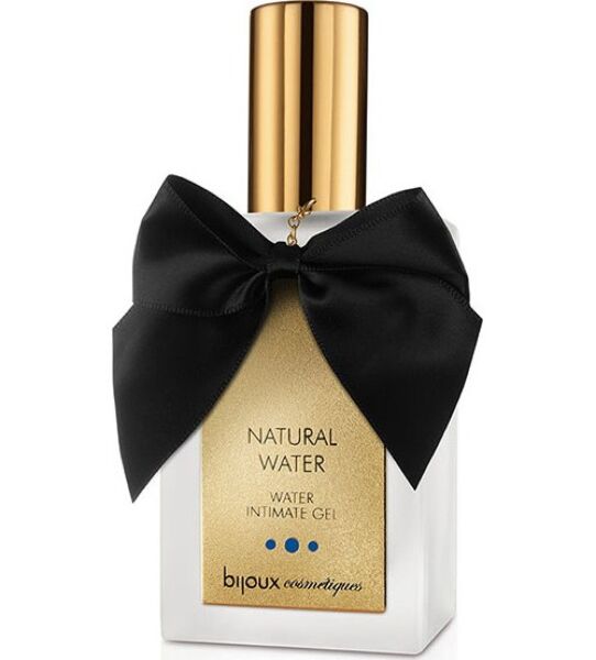 Glijmiddel Bijoux Indiscrets Natural 70 ml, glazen flacon met pompje en gouden dop