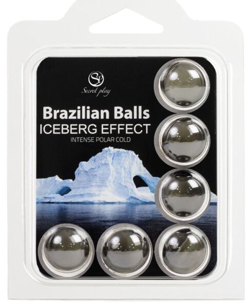 Set van 6 Brazilian Balls Iceberg van Secret Play, massageolie-bolletjes met koud effect