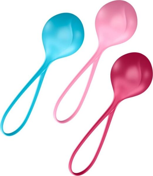 Set vaginale balletjes Satisfyer Loveballs Training Set 3 van siliconen