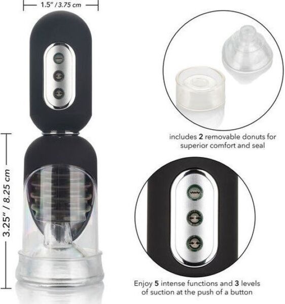 CalExotics Get Hard Head Pump Set penispomp met cilinder en verwisselbare ringen