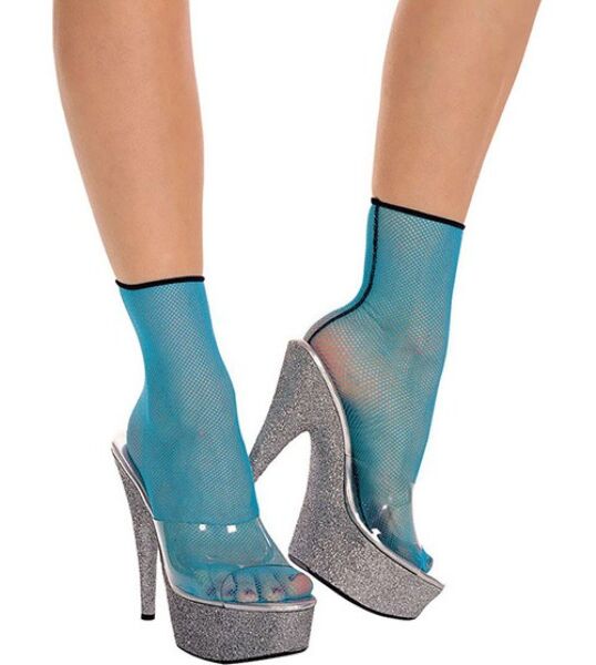 Korte netsok Music Legs in de kleur turquoise