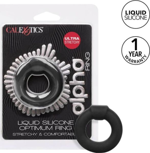 Cockring CalExotics Alpha Optimum Ring van zwarte siliconen