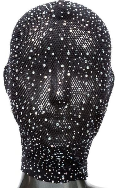 Zwarte CalExotics Radiance Full Hood Cover met strass en korsetveters