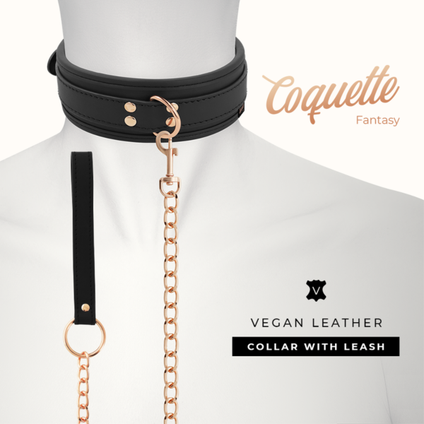 BDSM halsband Coquette Chic Desire Fantasy met leiband en metalen ketting