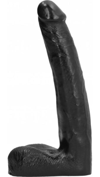 Realistische dildo All Black AB04 Luis met getextureerd oppervlak