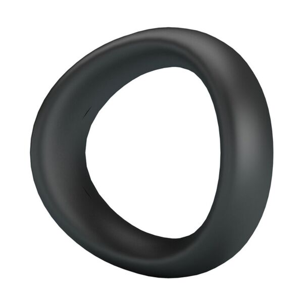 Cockring Crazy Bull BI-210230 van zwarte silicone met gebogen vorm