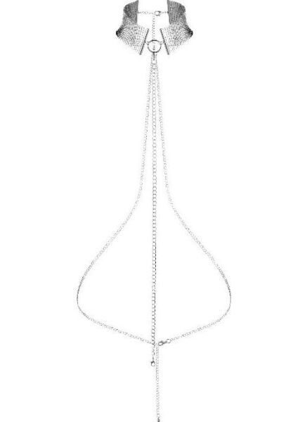 Halsband van metaalgaas Bijoux Indiscrets Désir Métallique met kettingriem