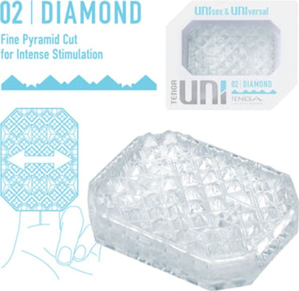 Unisex masturbator Tenga UNI Diamond met piramidetextuur