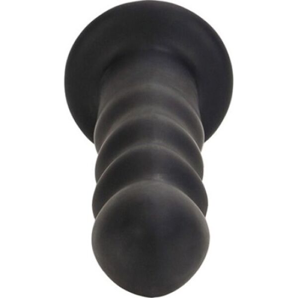 Zwarte CalExotics Love Rider Thruster dildo met platte basis