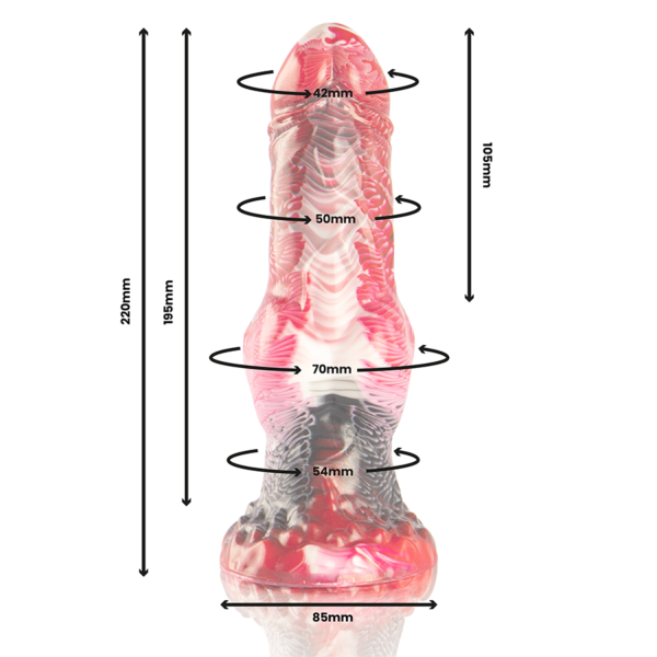 Dildo EPIC Helios met mythologische inspiratie, met zijn voet