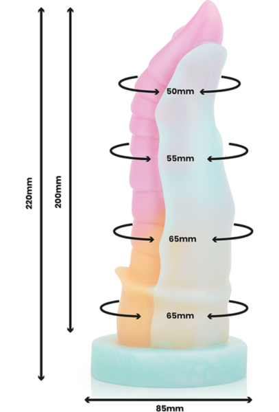 Epic Kelpie dildo van vloeibare siliconen, geïnspireerd op een mythisch paard, met zuignap aan de voet