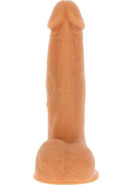 Realistische vibrerende dildo Get Real Naked Beaded 21 cm van ToyJoy, in lichte huidskleur, met zuignapvoet