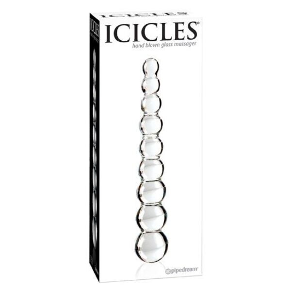 Glazen dildo Pipedream Icicles N. 2 van handgeblazen glas
