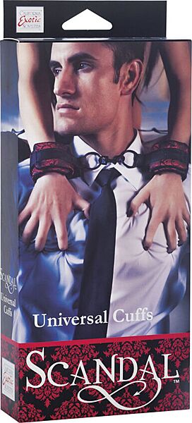 Rode CalExotics Scandal Universal Cuffs met klittenbandsluiting en ringen