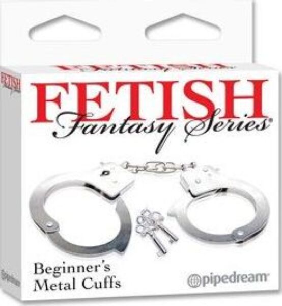 Pipedream Beginner's Metal Cuffs, metalen handboeien voor de polsen verbonden door een ketting van verchroomd staal
