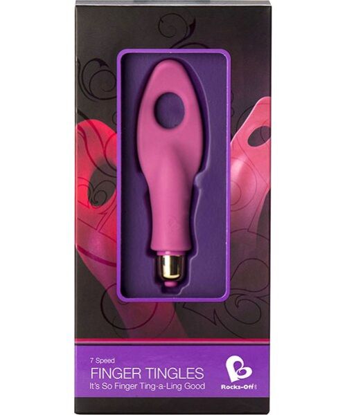 Rocks Off Finger Tingles 7 vingervibrator in roze, met flexibele hoes