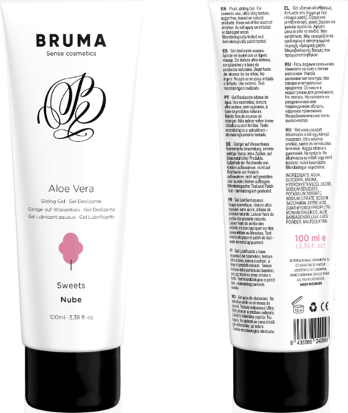 Verpakking van de glijgel op waterbasis Bruma Aloe Vera
