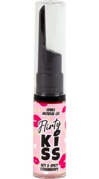 Eetbare gels Secret Play Flirty Kiss, set met aardbei (warm) en munt (koel)