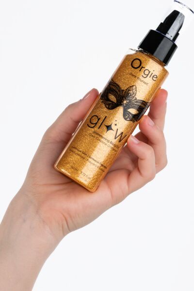 Sprayfles van de Orgie Glow Shimmering lichaamsolie van 110 ml